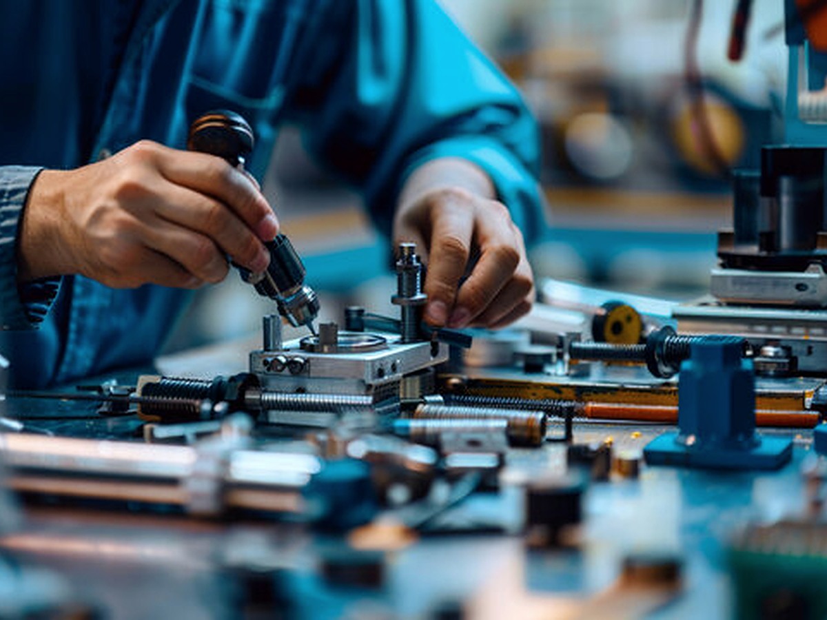 Complex mechanical assembly with gears