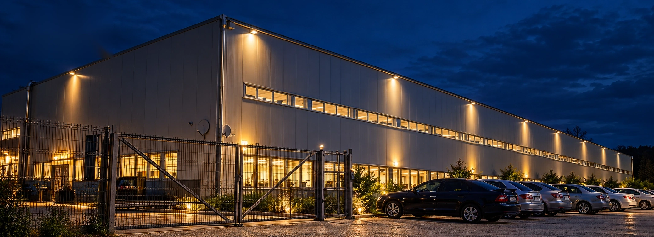 BULBUCAN industrial facility illuminated at night
